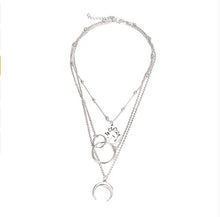 Fashionable Multilayer Boho Moon Map Necklace by Mirlaine Univers