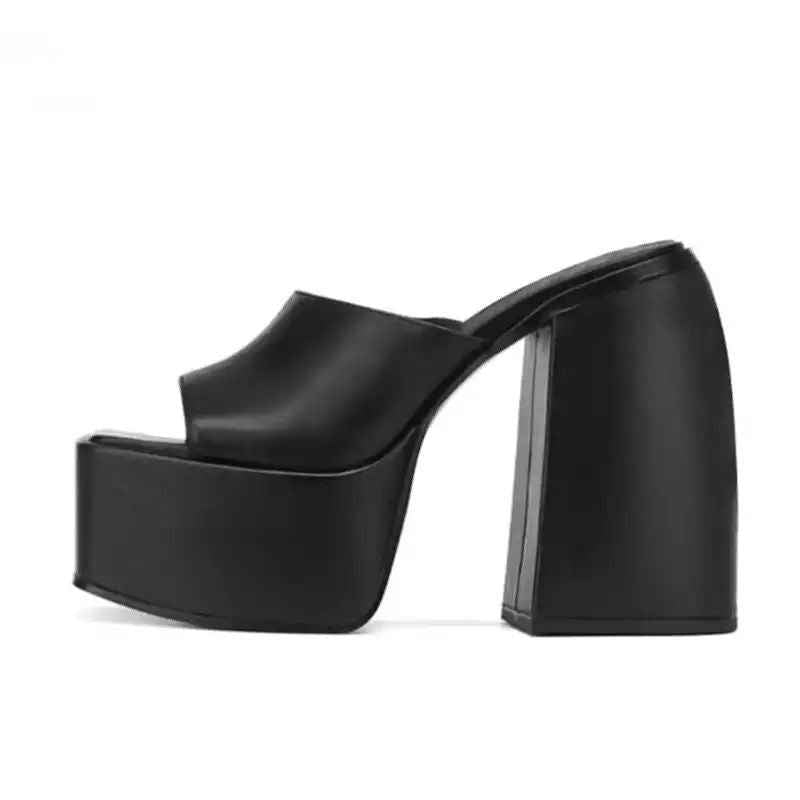 High Heel Women Thick Heel Fish Mouth Sandals