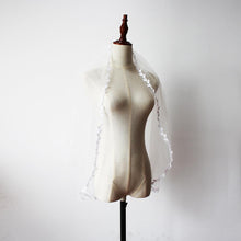 Mid Length Bridal Veil With Double Leaf Edge by Mirlaine Univers