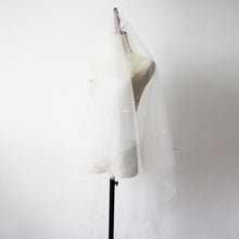 Star Style Hand Sewn Metal Combed Bridal Veil by Mirlaine Univers