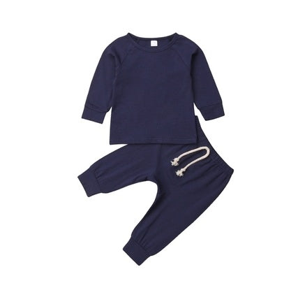 Unisex Cotton Baby Rompers Tracksuit Set Cartoon Pattern