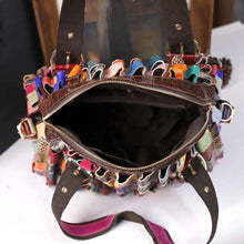 Woven Large-Capacity Cowhide Shoulder Tote Bag For Women