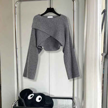Knitted Cropped Sweater For Outerwear In Winter