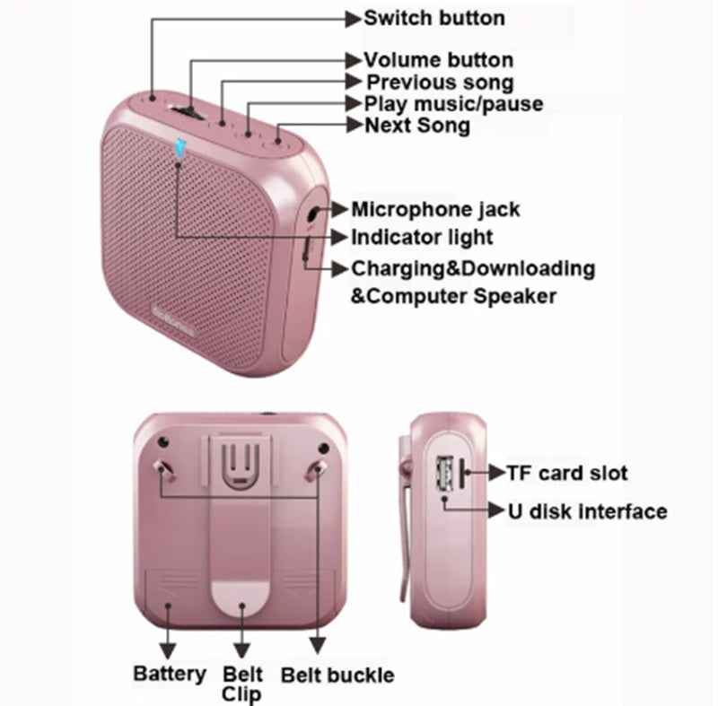Mini Bee Loudspeaker Dedicated Wired Waistband