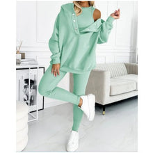 Women's Solid Color Vest Hoodie And Pants Set by Mirlaine Univers