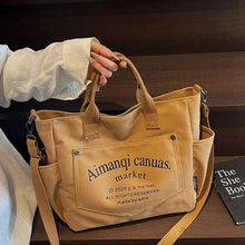 Canvas Commuter Shoulder Tote Crossbody Bag