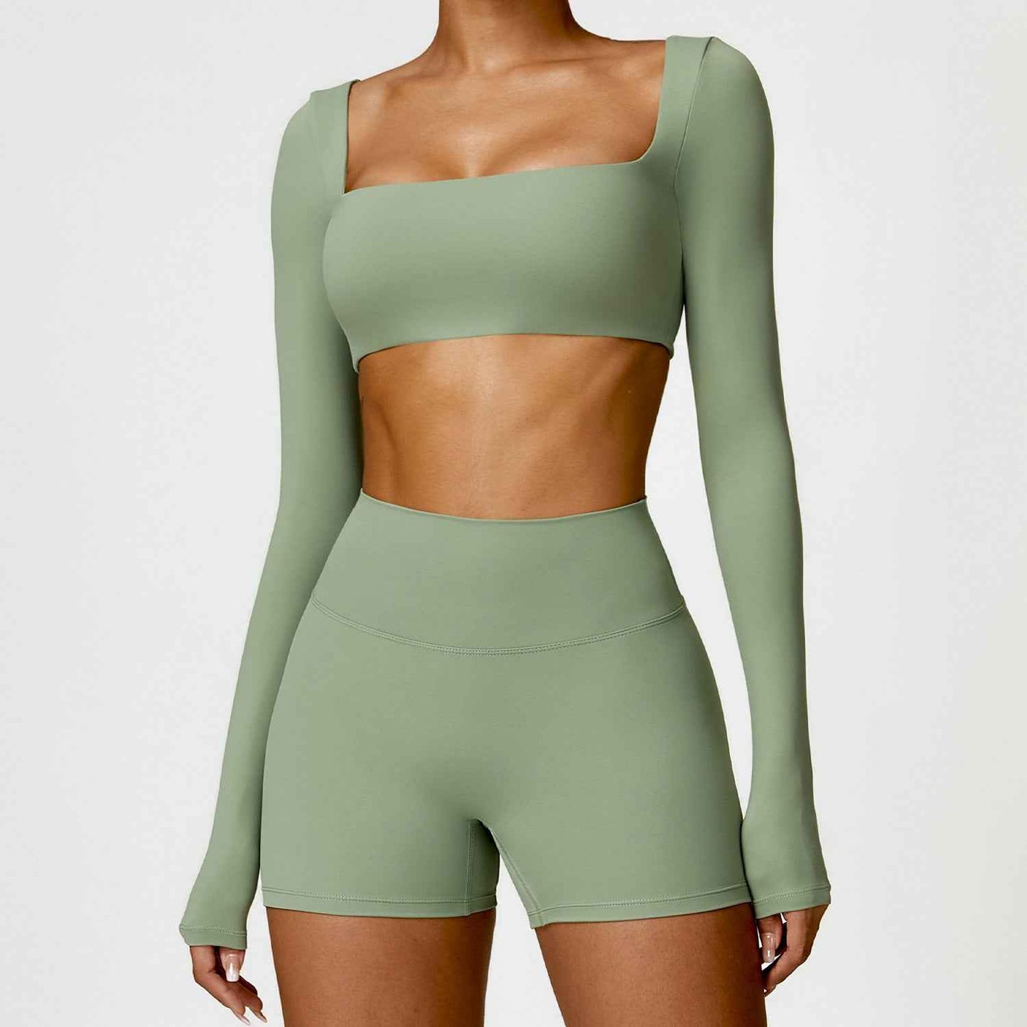 Winter Nude Feel Tight Yoga Suit High-waist Quick-drying Running Sports Workout Clothes