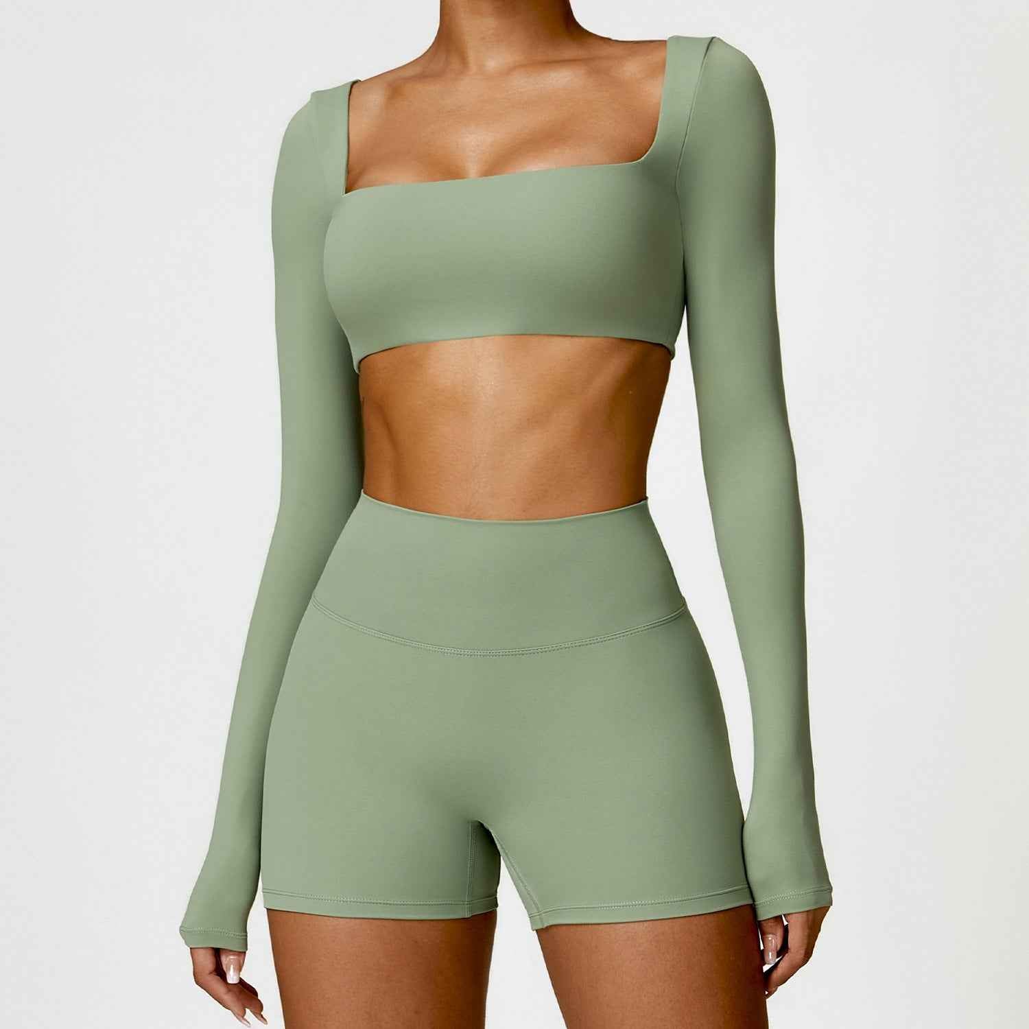 Winter Nude Feel Tight Yoga Suit High-waist Quick-drying Running Sports Workout Clothes
