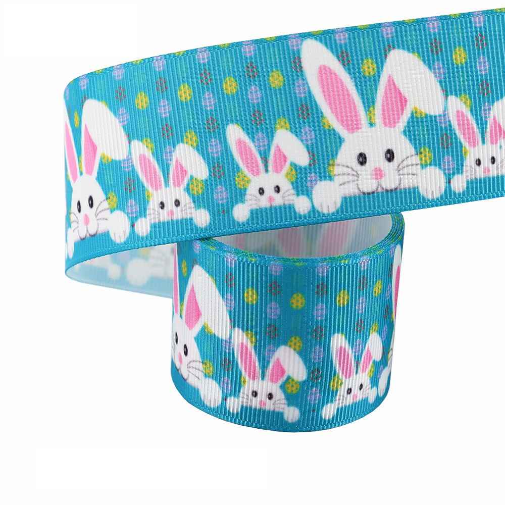 New Easter Printed Egg Ribbon Gift Packing Ribbon Rabbit Radish Scene