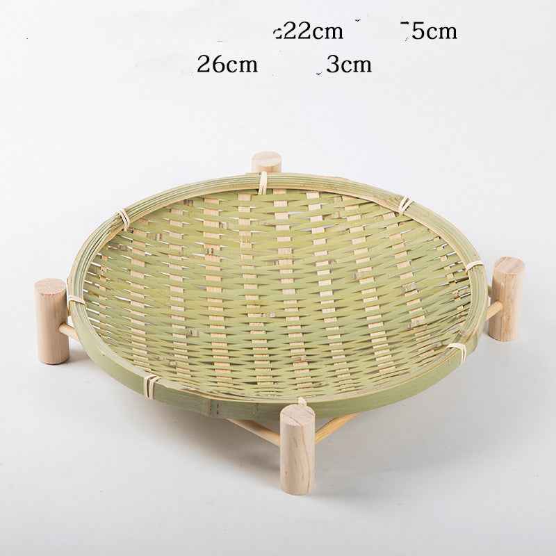 Hand-woven Mini Fruit Basket Grid Small Bamboo Basket Fruit Basket Small Basket