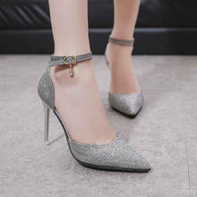 Sandals Women Beaded Buckle Pointed Heel