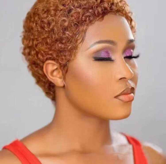 Explosive Head Female Short Curly Hair Temperament Microwave Whole Wig