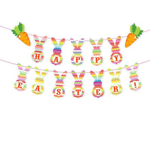 Creative Easter Decorations Banner Bunting Bunny Eggs Pull Flag