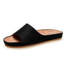 Large Size Retro Wood Grain Flat Sandals Women