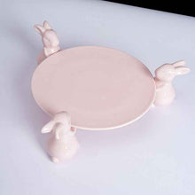 Rabbit Plate Creative Dessert Plates Sets Cake Holder Ceramic Gift Children Food Dishes Easter Dish