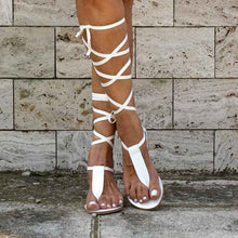 Lace-Up Flat-Sole Foreign Trade Large Size Beach Sandals For Women