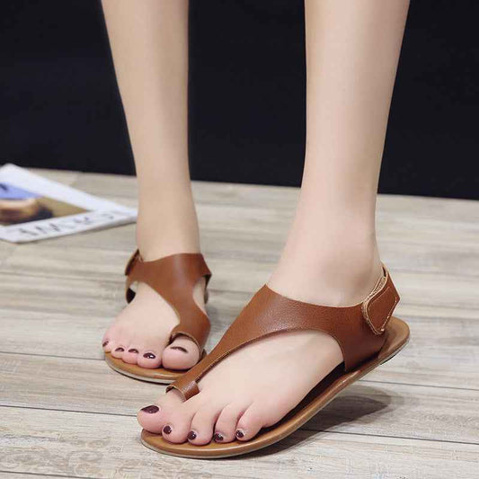 Sandals Women Low Heel Ankle Velcro Plus Size 43 Foreign Trade Sandals