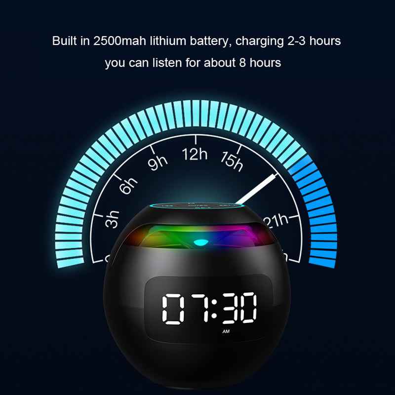 Mini Dual Alarm Bluetooth Speaker Colorful Night Light