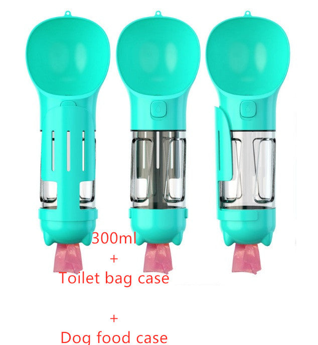 Pet Water Bottle Feeder Bowl Garbage Bag Storage Portable Pet Outdoor Travel 3 In 1 Dog Water Bottle by Mirlaine Univers