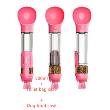 Pet Water Bottle Feeder Bowl Garbage Bag Storage Portable Pet Outdoor Travel 3 In 1 Dog Water Bottle by Mirlaine Univers