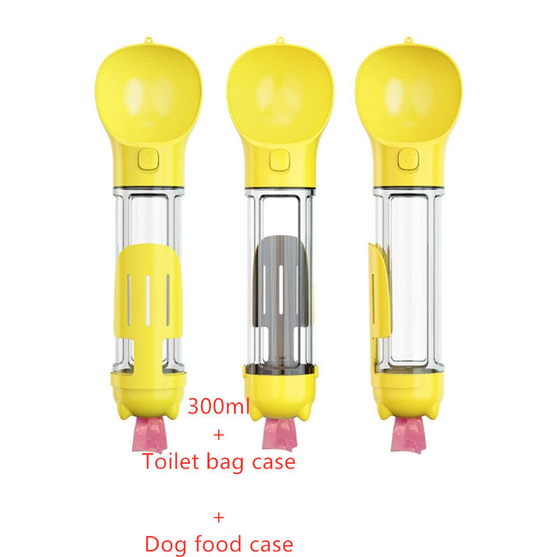 Pet Water Bottle Feeder Bowl Garbage Bag Storage Portable Pet Outdoor Travel 3 In 1 Dog Water Bottle by Mirlaine Univers