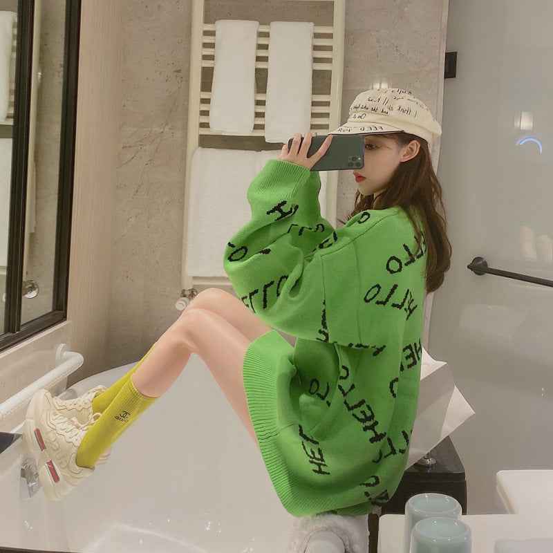 Loose Fitting, Lazy Style Pullover, Versatile Crew Neck Sweater