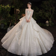 Wedding Evening Dress New Bride French Temperament Dream Long-sleeved Retro Big Tail by Mirlaine Univers