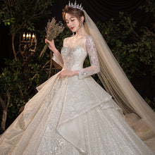 Wedding Evening Dress New Bride French Temperament Dream Long-sleeved Retro Big Tail by Mirlaine Univers
