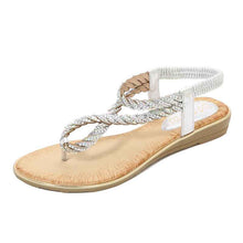 U Shaped Rhinestone Flip Flop Sandals Women Elastic Strap Sequin Sandals