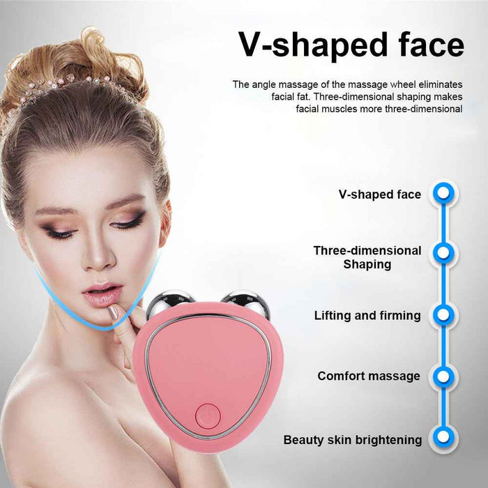 Mini Appareil de Beauté à Micro-Courant - Rouleau Massant pour le Visage