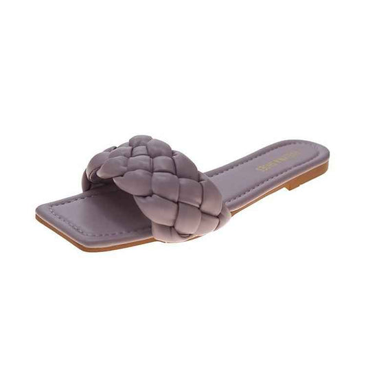 Woven Sandals And Slippers For Outer Wear Flat-Bottomed Candy Color Slippers Women