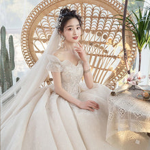 One-Shoulder Main Wedding Dress New Temperament Forest Super Fairy Dream Little Bride Han Trailing Starry Sky by Mirlaine Univers