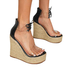 Women Wear Hemp Rope Wedges Sandals