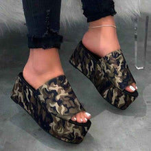 Summer Platform Sandals Leopard Print Women Sandal Flat Shoes Casual Women Peep Toe Black Platform Sandals