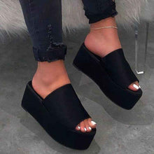 Summer Platform Sandals Leopard Print Women Sandal Flat Shoes Casual Women Peep Toe Black Platform Sandals