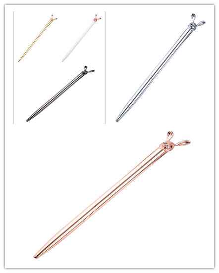 New Korean Fashion Cute Rabbit Metal Pen Metal Ballpoint Pen Custom Rotating Metal Pen Ballpoint Pen