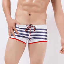 Men's Big Striped Boxer Swimming Trunks Hot Spring Beach Quick-drying