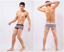 Men's Big Striped Boxer Swimming Trunks Hot Spring Beach Quick-drying