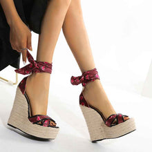 Personalized Wedge With Straw-knitted Heel Fashion Plus Size Sandals For Women