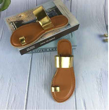 Set Toe Flat-Bottomed Plus Size Sandals For Women