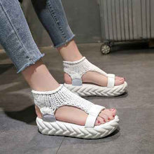 Elevated Woolen Sandals For Women With  Toe For Summer Korean Edition