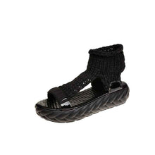 Elevated Woolen Sandals For Women With  Toe For Summer Korean Edition
