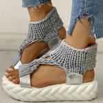 Elevated Woolen Sandals For Women With  Toe For Summer Korean Edition