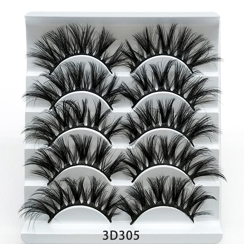 Mink False Eyelashes 3D False Eyelashes Five Pairs Of Soft Cotton Stalk Eyelashes by Mirlaine Univers