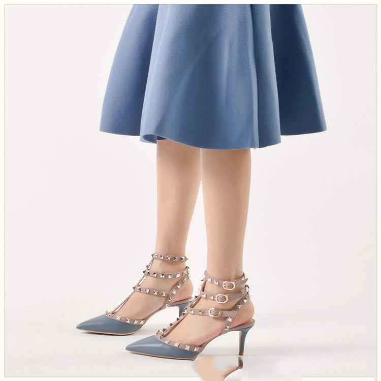 Slippers For Women's Wear New Summer Willow Nail Half Drag Pointy Lazy Baotou Sandals For Women
