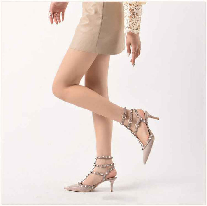 Mules pour femmes, nouvelle collection été, sandales pointues à bout fermé, style décontracté et élégant avec détails cloutés