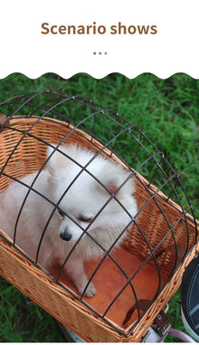 Rattan Bicycle Basket Rear Basket Pet Basket