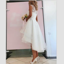 New Style Wedding Dress Short Front And Long Lace Simple Short by Mirlaine Univers