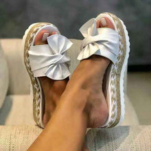 Bow Knot Hemp Rope Platform Sandals Women