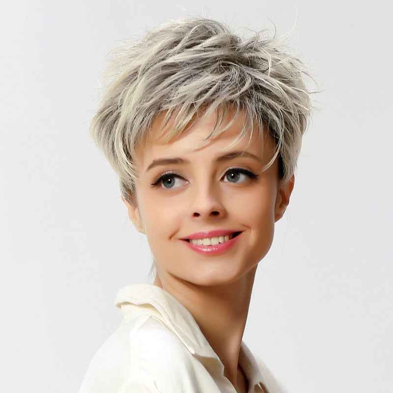 New short hair flower white hair set